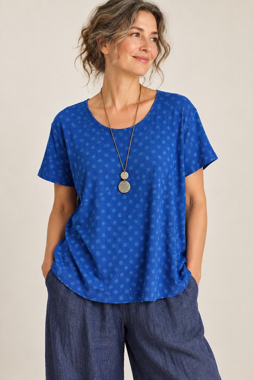 Gudrun Sjödén Dot Tee Organic Cotton Blue XXL